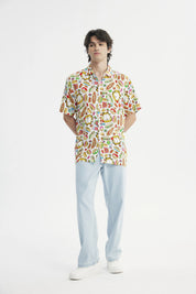 Camisa Regular Cuello Camisero Hombre Blanco