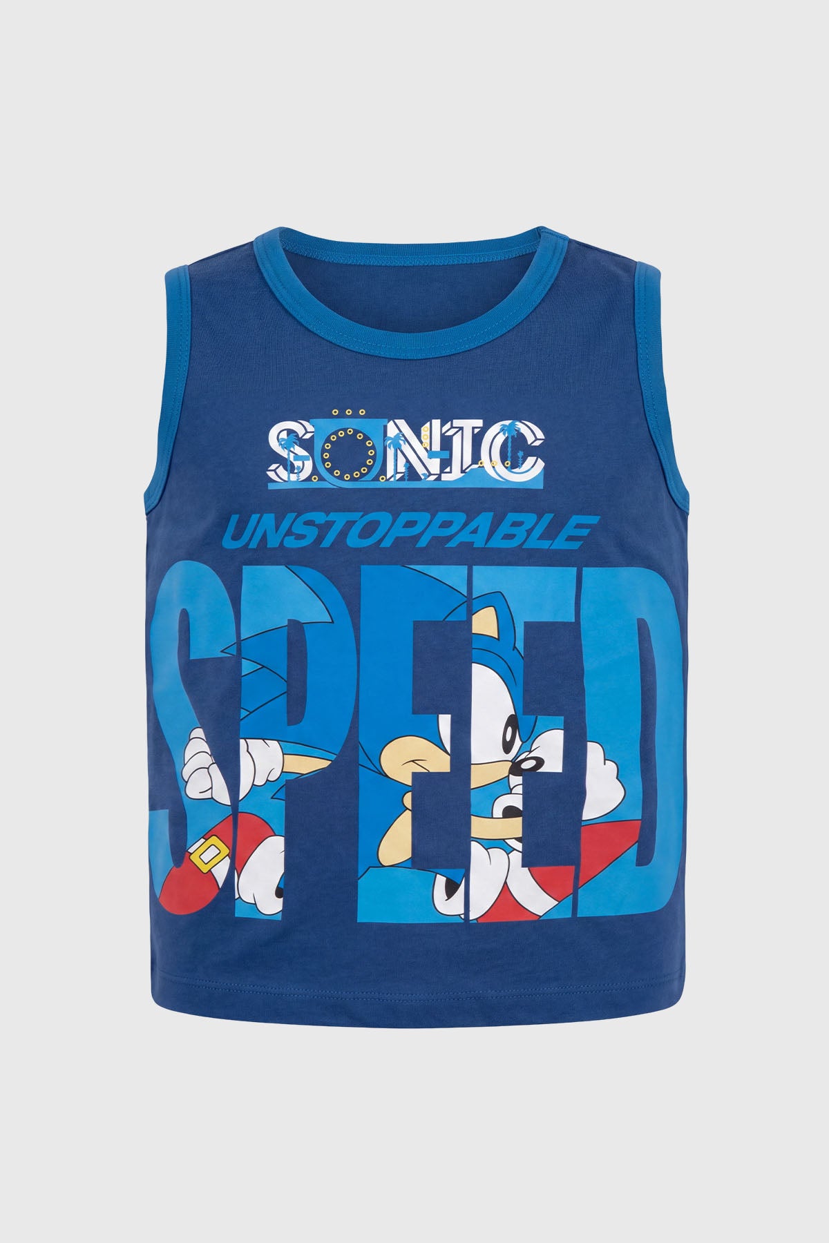 Polera Regular Sonic Niño Azul Marino