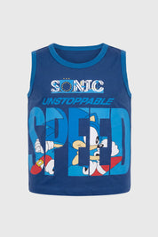 Polera Regular Sonic Niño Azul Marino