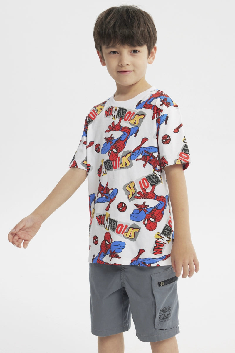 Polera Niño Spider-Man Blanco