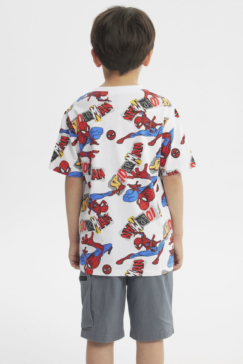 Polera Niño Spider-Man Blanco