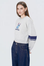 Polerón Regular Mujer Gris Melange