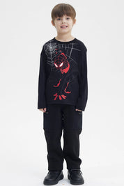 Polera Niño Spiderman Negro