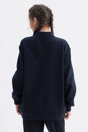 Chaqueta unisex azul marino con botones frontales lisa y sin estampas estilo college ideal para un look casual