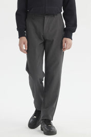 Pantalón gris para hombre teen con diseño liso y corte recto