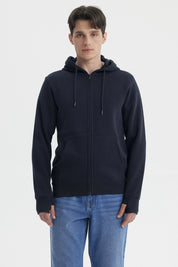 Polerón Hombre Full Zipper Azul Marino