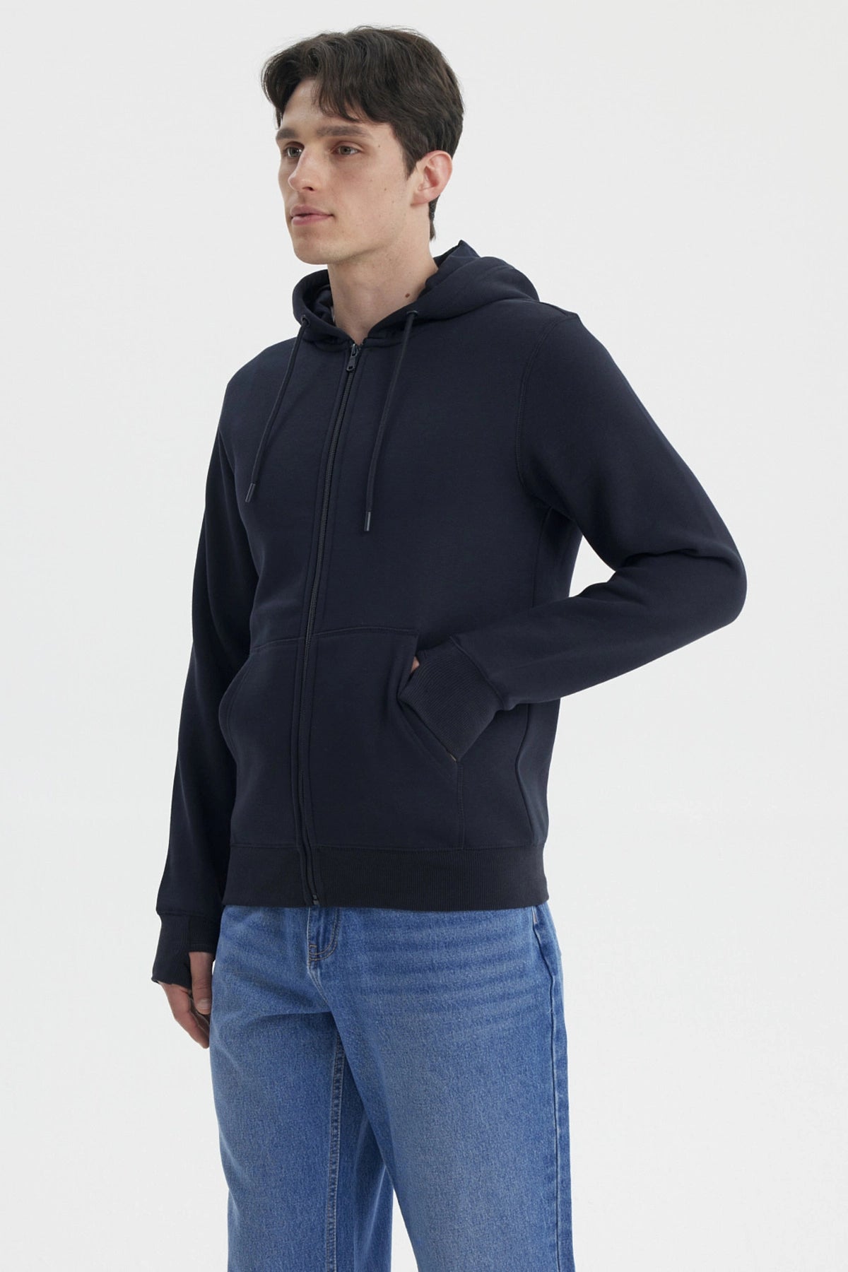 Polerón Hombre Full Zipper Azul Marino