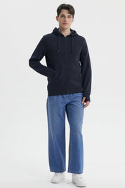 Polerón Hombre Full Zipper Azul Marino