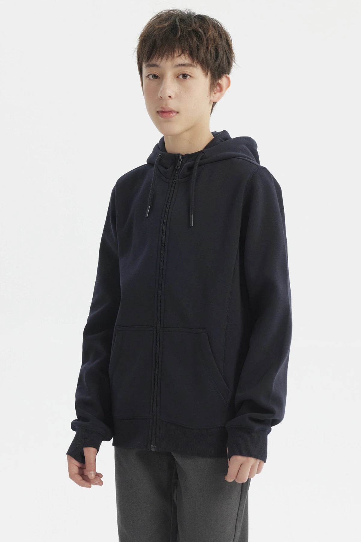 Polerón Niño Full Zipper Azul Marino