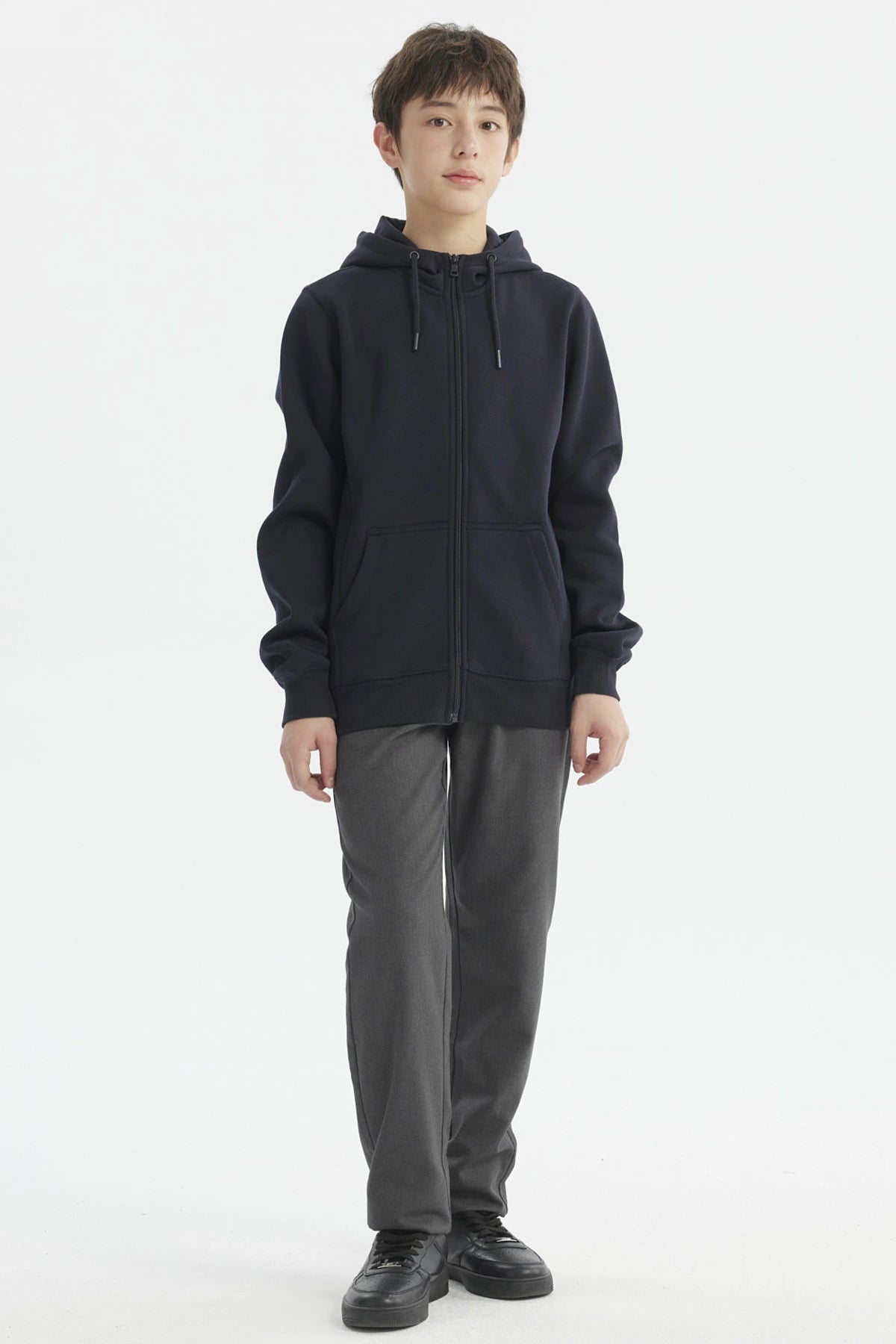 Polerón Niño Full Zipper Azul Marino