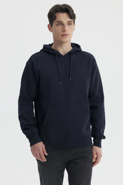 Polerón Hombre Cerrado Canguro Azul Marino