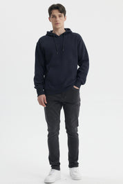 Polerón Hombre Cerrado Canguro Azul Marino