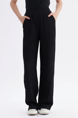 Pantalón Niña Wide Leg Textura Negro
