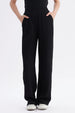 Pantalón Niña Wide Leg Textura Negro