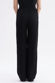 Pantalón Niña Wide Leg Textura Negro