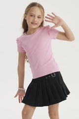 Polera Niña Con Vuelos Rosado