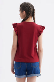 Polera Niña Rib Rojo