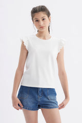 Polera Niña Rib Crudo