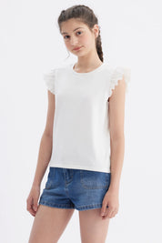 Polera Niña Rib Crudo