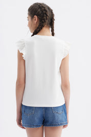 Polera Niña Rib Crudo