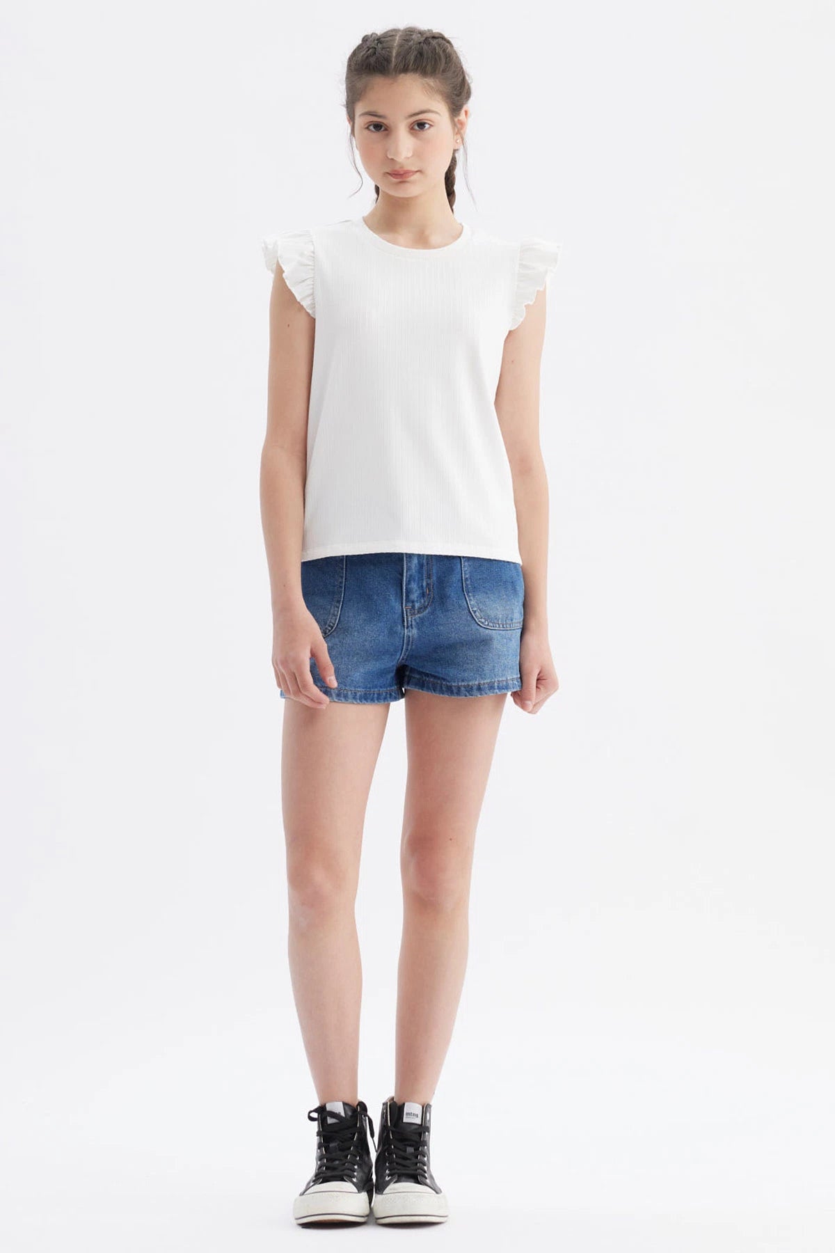 Polera Niña Rib Crudo