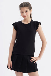 Polera Niña Rib Negro