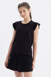 Polera Niña Rib Negro