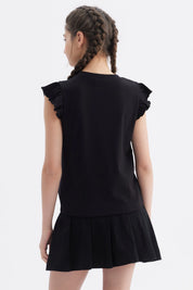 Polera Niña Rib Negro