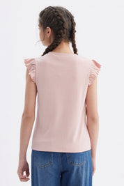 Polera Niña Rib Rosado