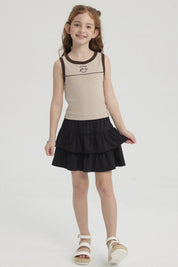 Falda Niña Vuelos Negro