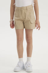 Short Niña Gabardina Cargo Beige
