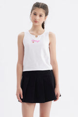 Polera Niña Corazón Blanco