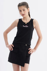 Polera Niña Corazón Negro