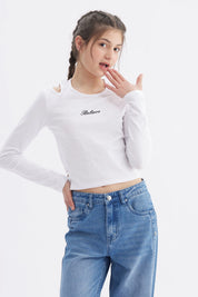 Polera Niña Aberturas Blanco