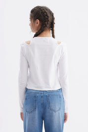 Polera Niña Aberturas Blanco