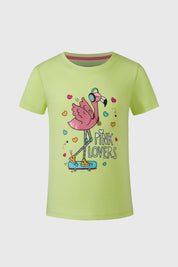 Polera Niña Bipack Print Verde Fluor