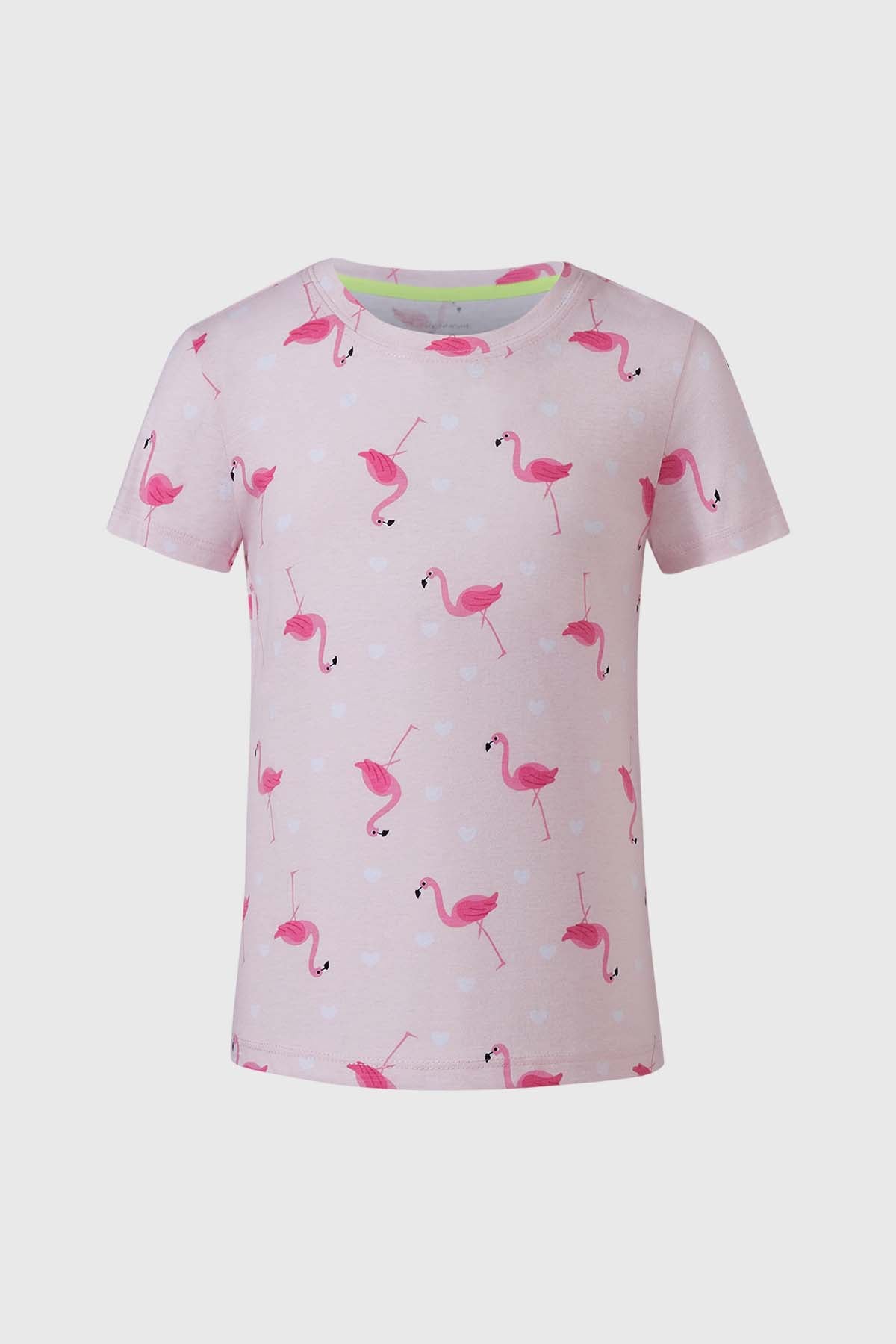 Polera Niña Bipack Print Verde Fluor