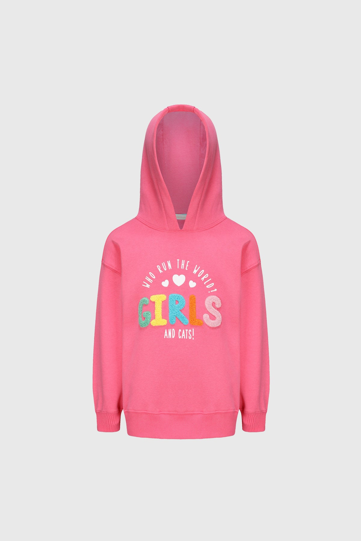 Polerón Niña Oversize Print Fucsia