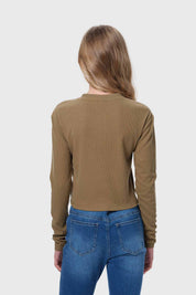 Polera Niña Con Botones Verde