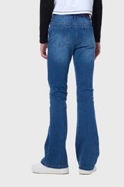 Jeans Niña Con Costura Azul