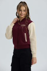 Chaqueta Niña Bomber Burdeo