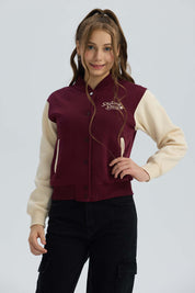 Chaqueta Niña Bomber Burdeo