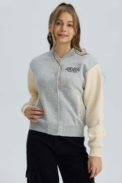 Chaqueta Niña Bomber Gris Melange