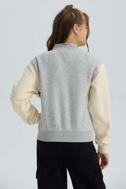 Chaqueta Niña Bomber Gris Melange