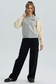 Chaqueta Niña Bomber Gris Melange