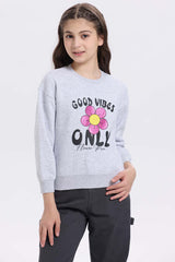 Polerón Niña Print Básico Gris Melange