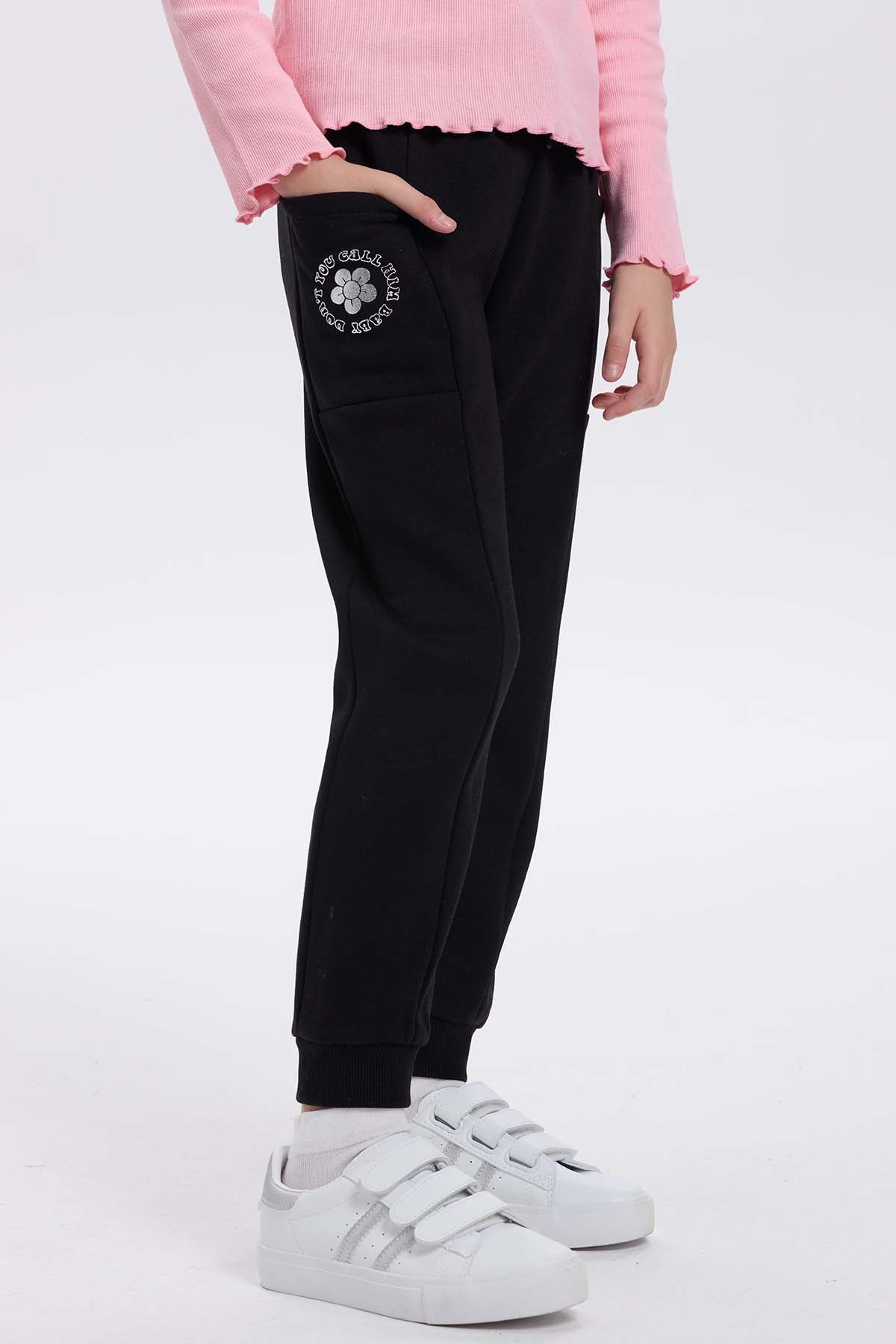 Pantalón Buzo Niña Bipack Negro