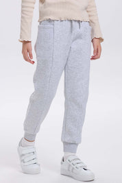 Pantalón Buzo niña Bipack Rosado liso con bolsillos