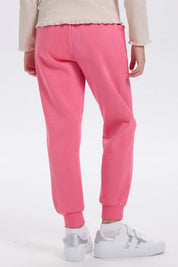 Pantalón Buzo niña Bipack Rosado liso con bolsillos