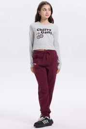 Pantalón Buzo niña Bipack Vino
